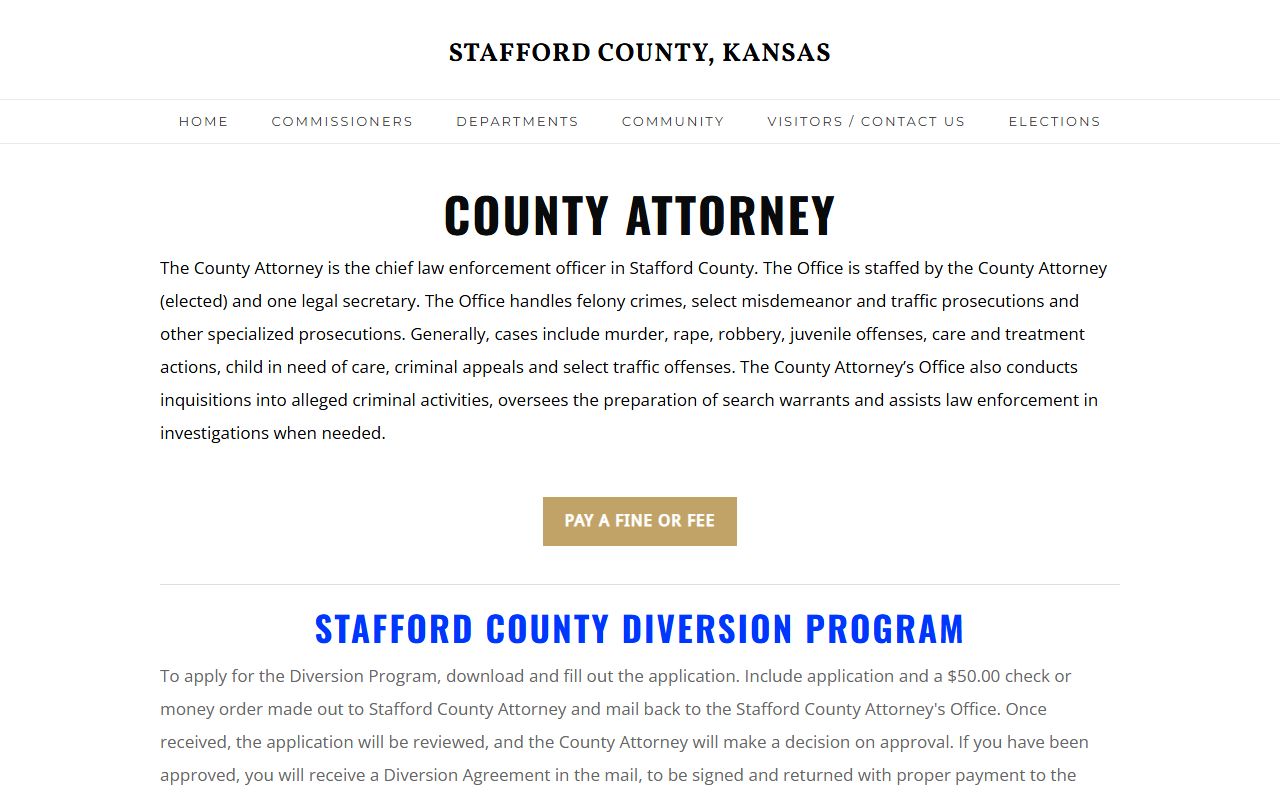 Stafford County court records after arrest County Attorney page
