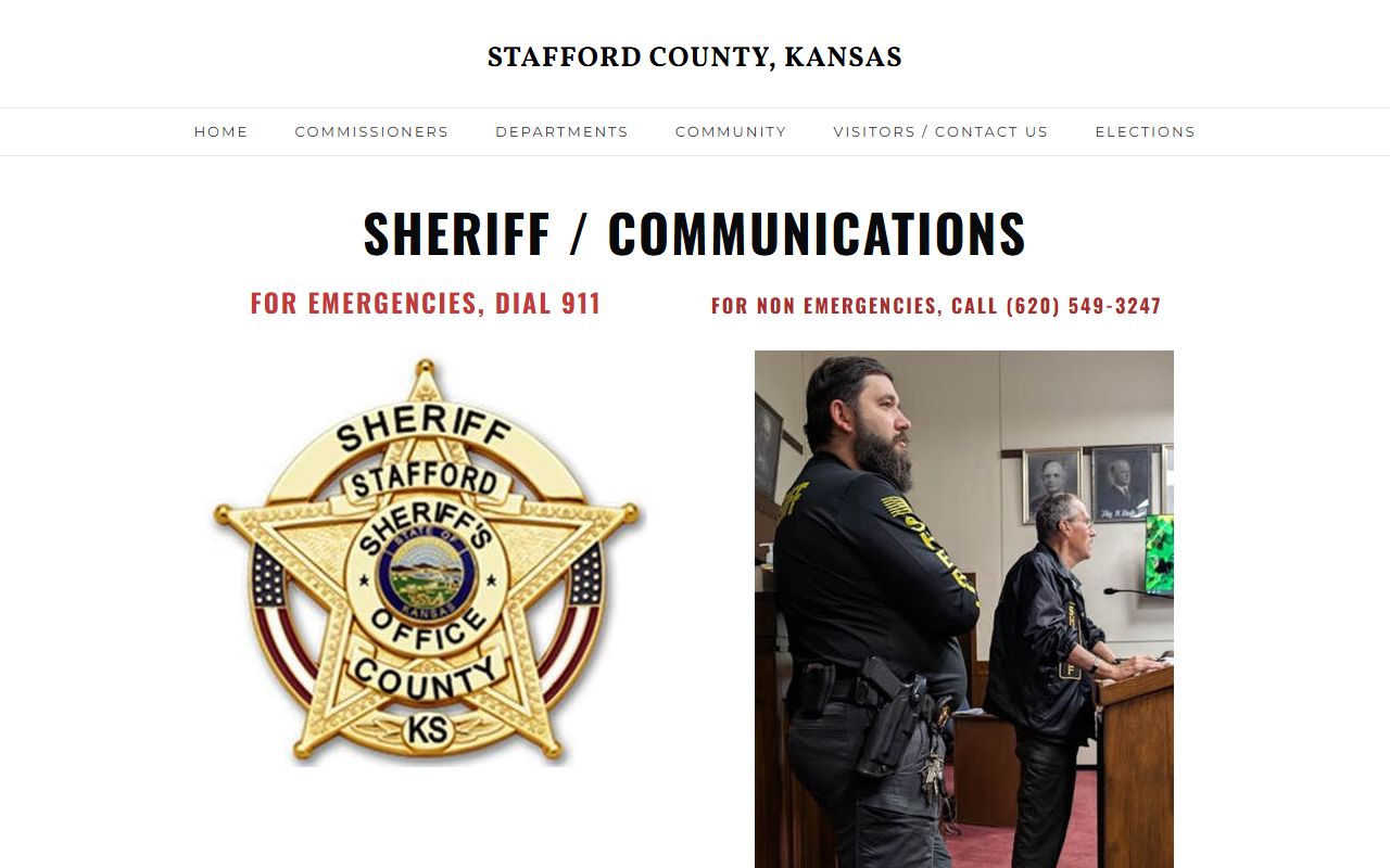 Stafford County Jail inmate lookup sheriff communications contact page
