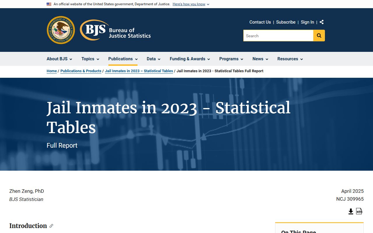 Stafford County inmate population context from BJS jail statistics